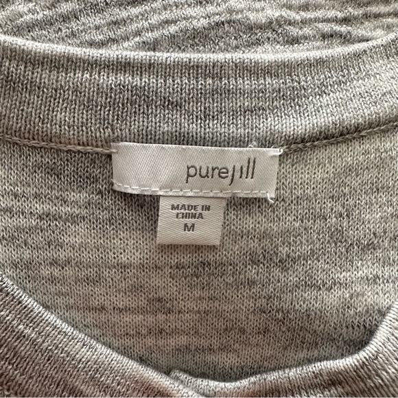 J. Jill Pure Jill Gray Marled Snap Front Long Line Cardigan with Pockets Size M - Picture 3 of 6